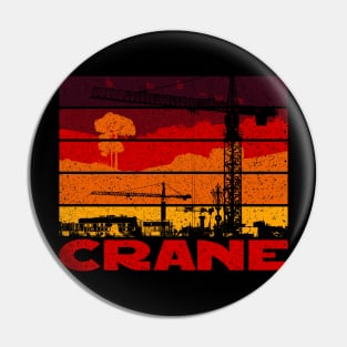 Orange Crane Industry Machine Industrial Retro Gift Pin