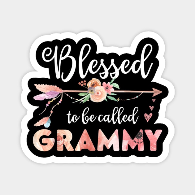 Women Blessed Grammy Floral Grandma Mothers Day Gift Magnet by sousougaricas