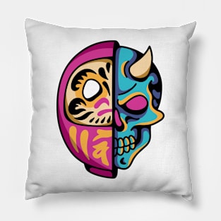 Daruma and skull Pillow