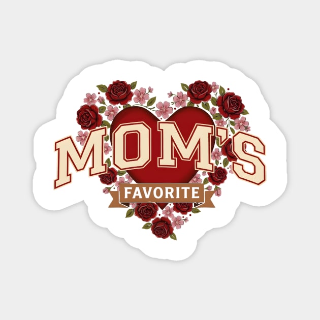 Mom's Favorite Heart Floral Mother's Day Magnet by ArtistTee ⭐⭐⭐⭐⭐