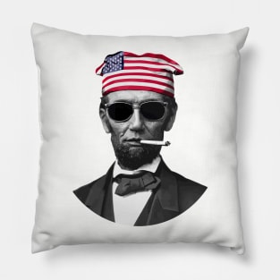 Smokin' Hot Independence: Cool Abe Lincoln With Sunglasses and a Lit Cigarette Pillow