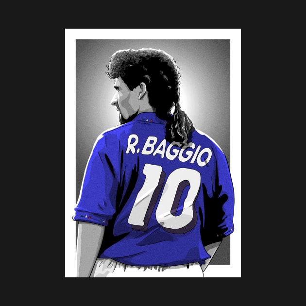 Roberto Baggio - Italy Azzurri Football Artwork by barrymasterson