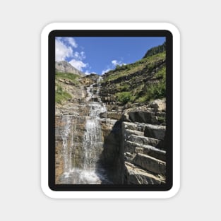 Waterfall in Mountains Magnet