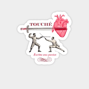 Fencing Touche Heart Magnet