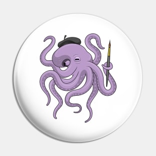 Octopus Painter Paint brush Pin