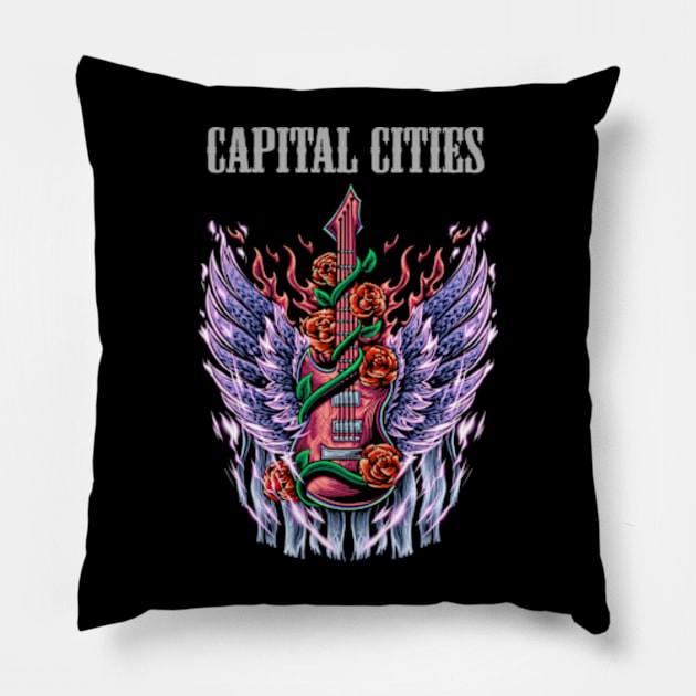 CAPITAL CITIES BAND Pillow by citrus_sizzle