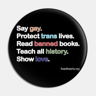 Say Protect Read Teach Love! Pin