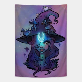 Mushroom Witch Girl Tapestry