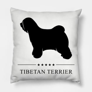 Tibetan Terrier Black Silhouette Pillow