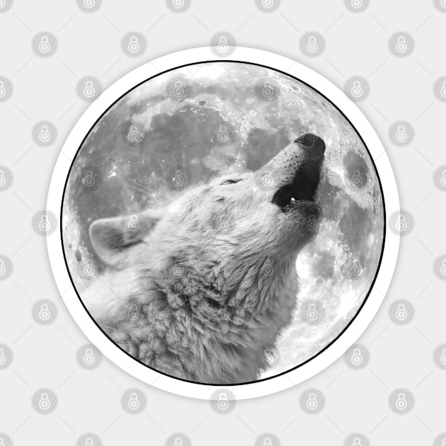 Wolf Howling Magnet by KimbrellDesigns