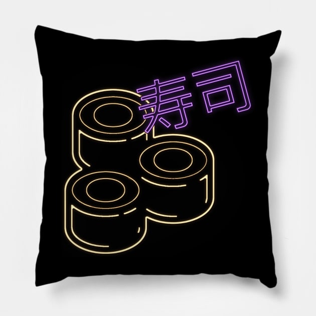 Neon Sushi Pillow by S00K