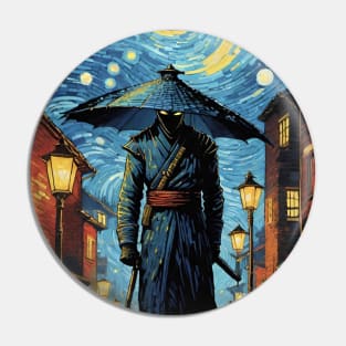 Starry Night Warrior: Van Gogh's Samurai Saga Pin