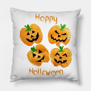 Happy Halloween 2021 - Smiling funny pumpkins Pillow