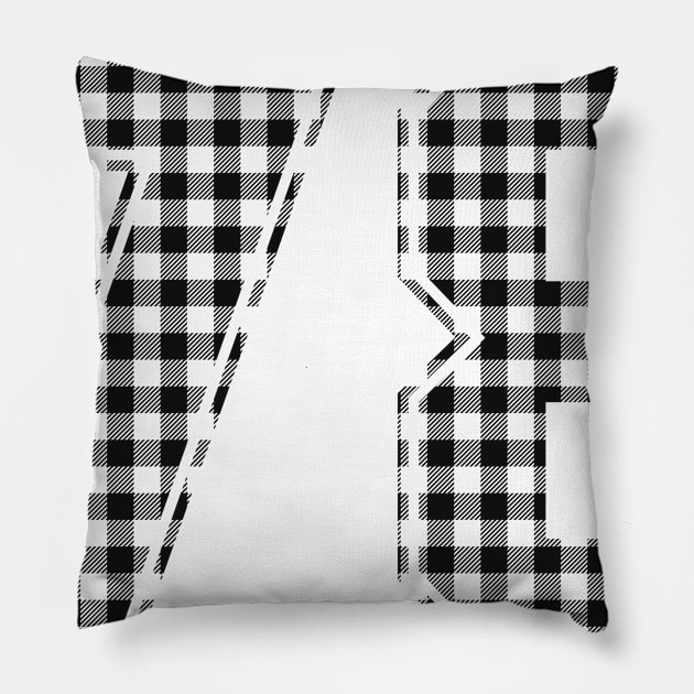 Plaid Number - 78 - Dark Pillow by tavare