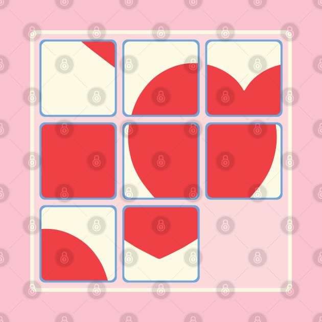 I LOVE YOU HEART PUZZLE Retro Vintage Valentines Day Game - UnBlink Studio by Jackie Tahara by UnBlink Studio by Jackie Tahara