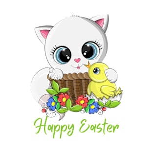 Cute Kitten HAPPY EASTER! T-Shirt