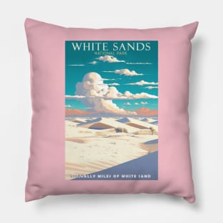 White Sands National Park Travel Poster Pillow