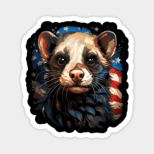 Patriotic Ferret Magnet