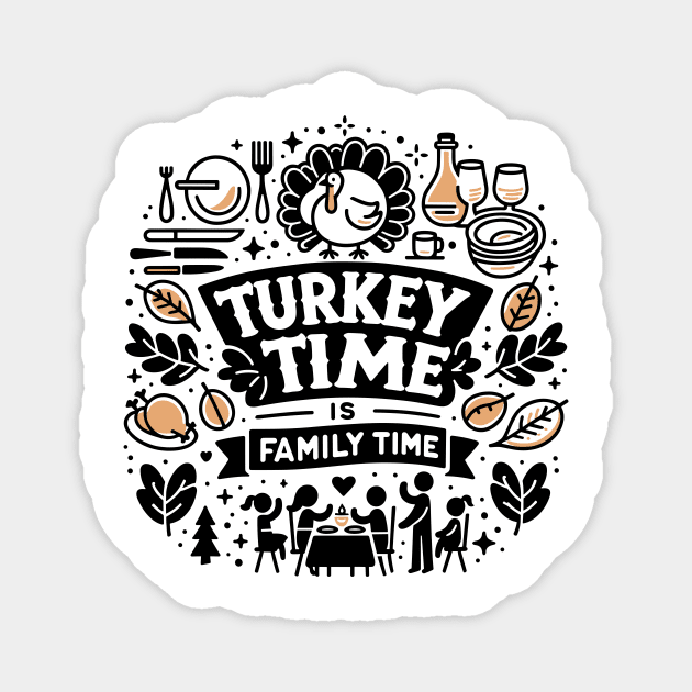 Turkey and Gratitude on the Menu Magnet by Frank Ring