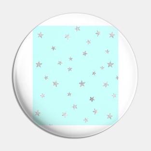 Pretty Y2K Glitter Stars Design in Baby Turquoise Pin