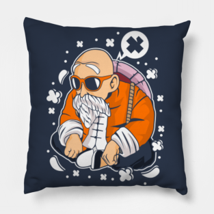 Master Roshi Pillows Teepublic Master roshi looks awesome.he comes with turtle shell.sunglasses.and his stick.also a dragon ball.only thing that is not included is the turtle.you will not regret buying it i promise.he also comes. teepublic