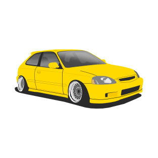 Yellow Honda Civic ek T-Shirt