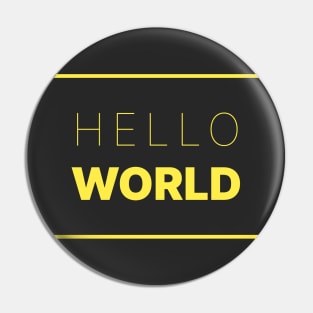 Hello World Black One Pin