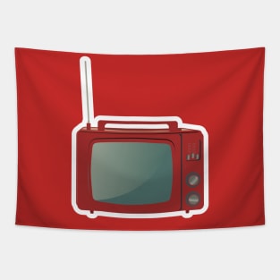 Old TV. Old age single icon in flat style vector symbol illustration. Tapestry