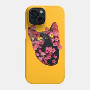 Black Cat with Amber Eyes Phone Case