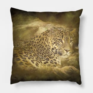 Panther Animal Wildlife Jungle Nature Adventure Watercolor Digital Painting Pillow