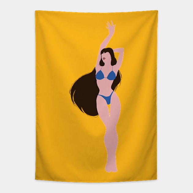 Dancing Brunette Tapestry by jintetsu