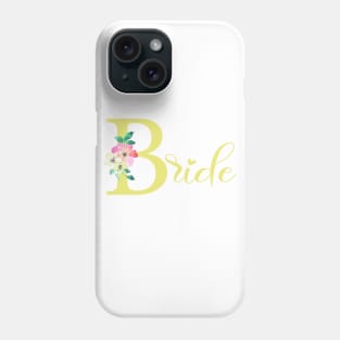 Yellow floral bride illustration Phone Case