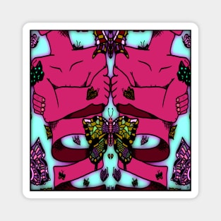 Pink Nervous Butterfly Magnet