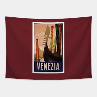 Vintage style Venice Canall Gondolas Tapestry