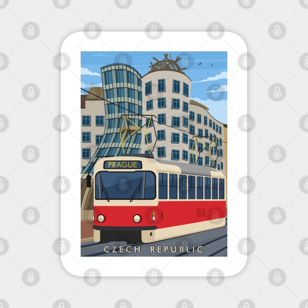 The Prague tramway Czech Republic Magnet by creative.z