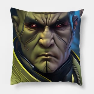 Alien humanoid from the future Pillow