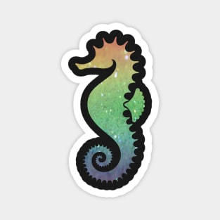 Rainbow Ombre Faux Glitter Seahorse Magnet