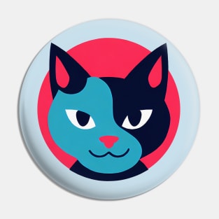 Colourful abstract cat Pin