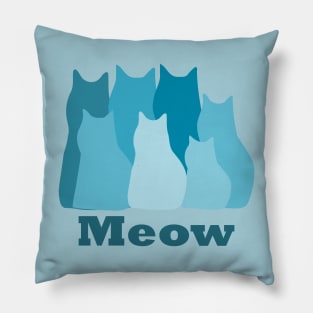 Shades of Teal Cat Choir Pillow