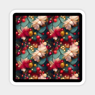 dreamy floral christmas Magnet