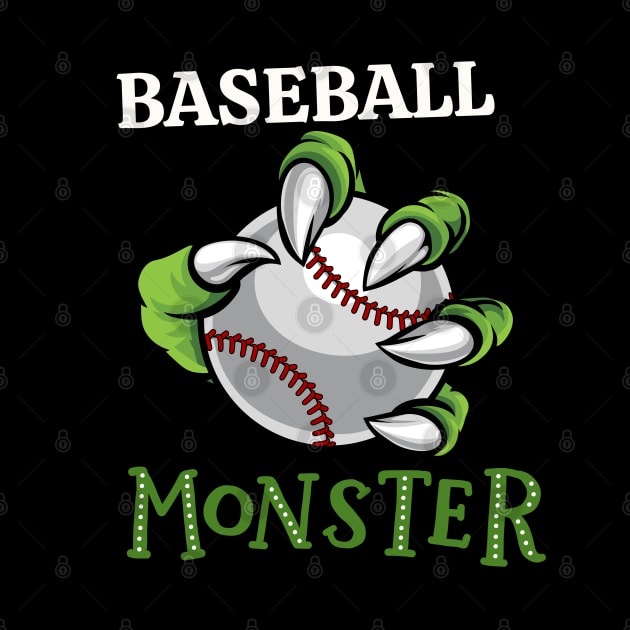 Baseball monster sport Gift for Baseball player love Baseball funny present for kids and adults by BoogieCreates