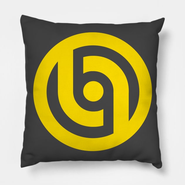 Yellow Circle Logo Pillow by StickSicky