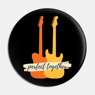 Perfect Together T-Style and S-Style Guitar Silhouette Pin