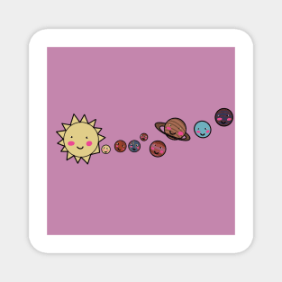 Kawaii planets digital illustration Magnet