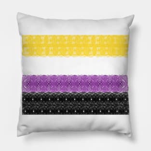 Spirograph Patterned Non Binary Flag Pillow