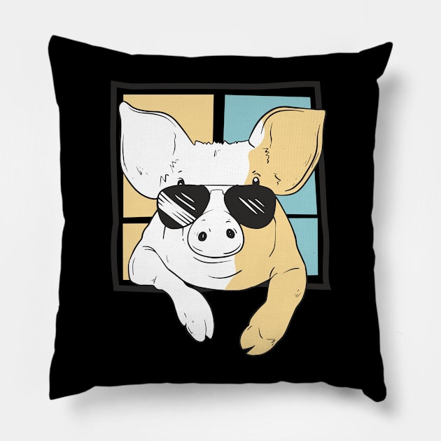 Cool Pig Pillow by Oolong