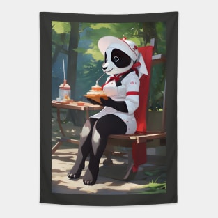 Cute panda nurse Tapestry