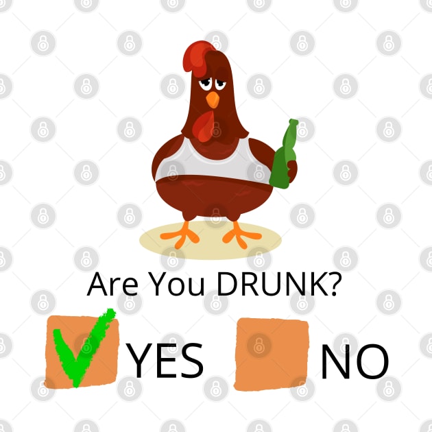 Funny drunk Rooster by O.M design