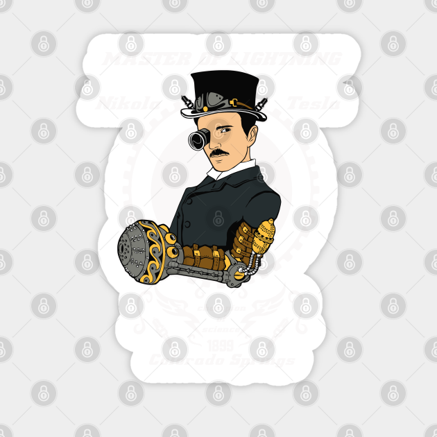 Nikola Tesla Steampunk - Scientist - Sticker