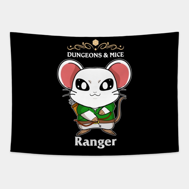 Dungeons & Mice Ranger Fantasy Tabletop RPG Roleplaying D20 Gamer Tapestry by TheBeardComic